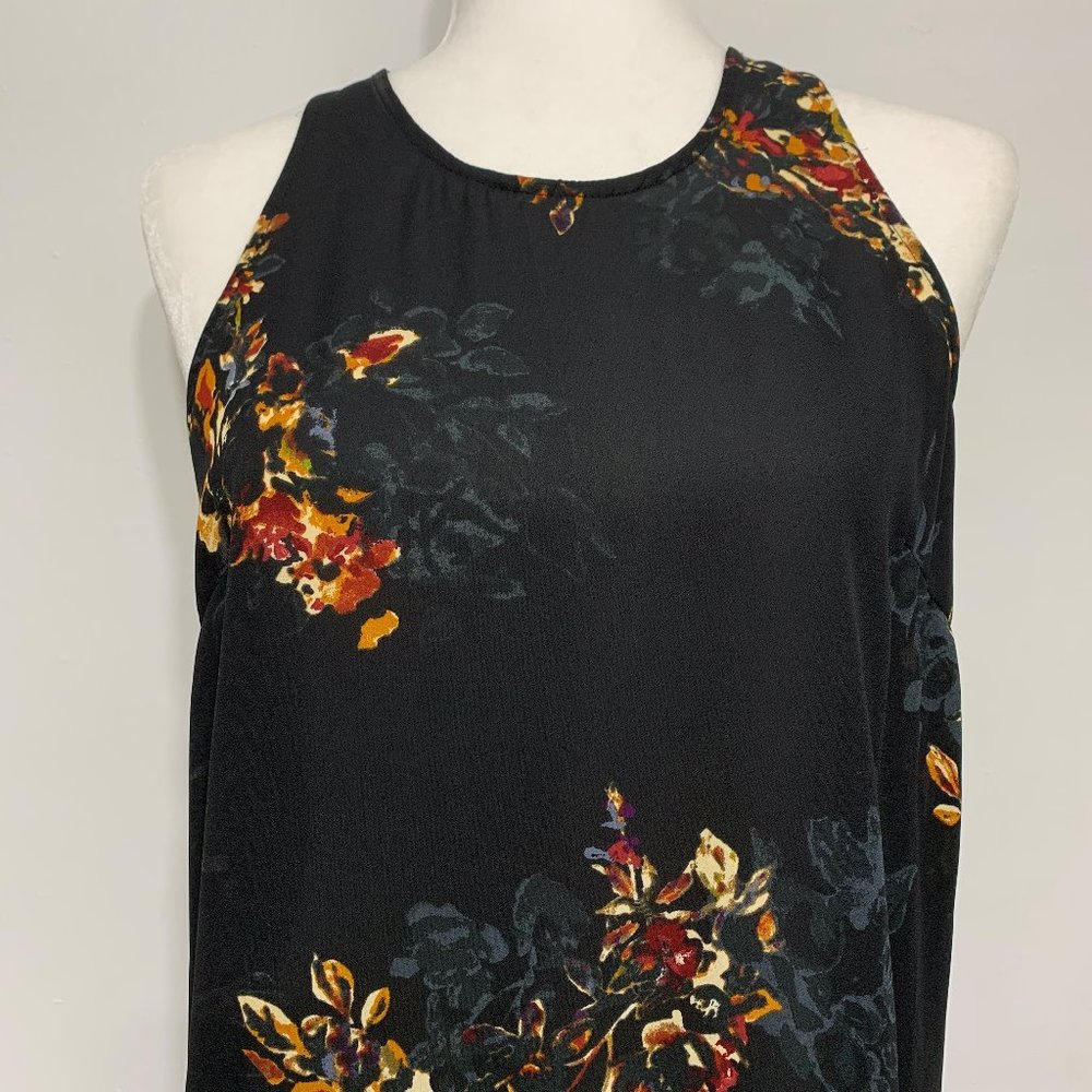 Violet & Claire Black and Orange Floral Top